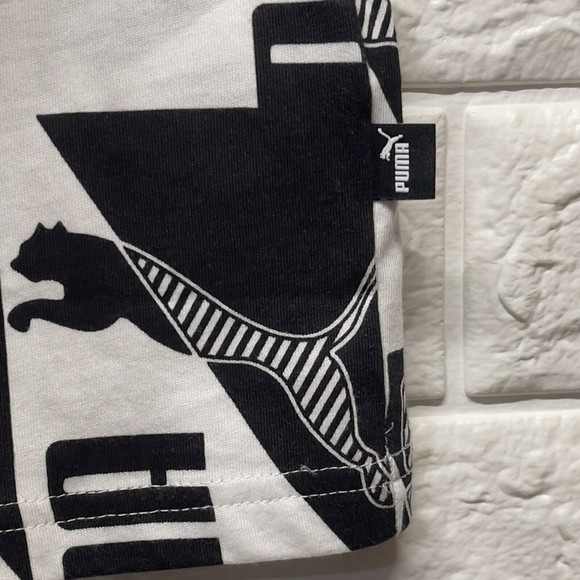 Puma Power All Over Print Graphic Tee Logo Black White T Shirt Men 2XL NWT - Picture 6 of 11